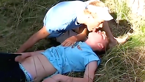 Sexy younger caged and cum