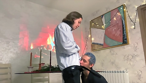 Horny brunette hair with perfect body fucks