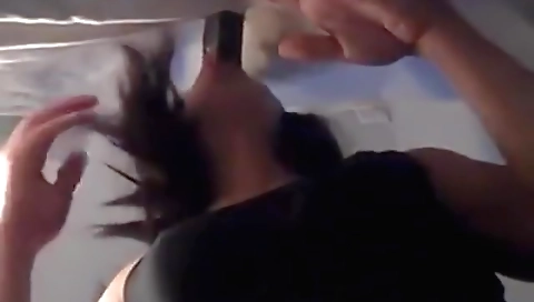 Hot sex with sexy brunette hair in a purchass