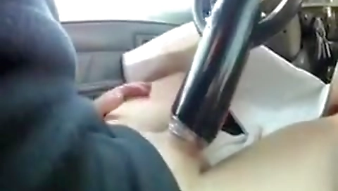 Blonde with huge tits and a dildo quiet