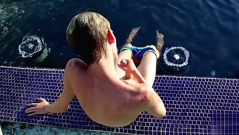 Sexy blonde fucked by two guys