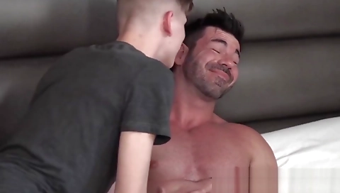 Hot blonde is readyed by her boyfriend