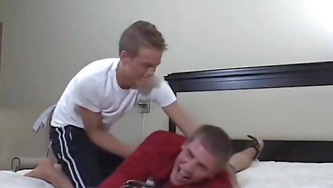 Sexy young plowsad wall with her feet