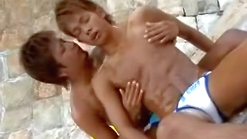 Sexy girl with a dildo fucks her pussy